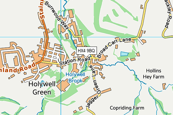 HX4 9BQ map - OS VectorMap District (Ordnance Survey) HX4 9BQ map - OS VectorMap District (Ordnance Survey)