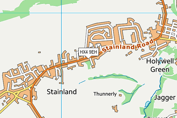 HX4 9EH map - OS VectorMap District (Ordnance Survey) HX4 9EH map - OS VectorMap District (Ordnance Survey)