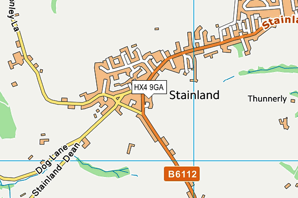 HX4 9GA map - OS VectorMap District (Ordnance Survey) HX4 9GA map - OS VectorMap District (Ordnance Survey)