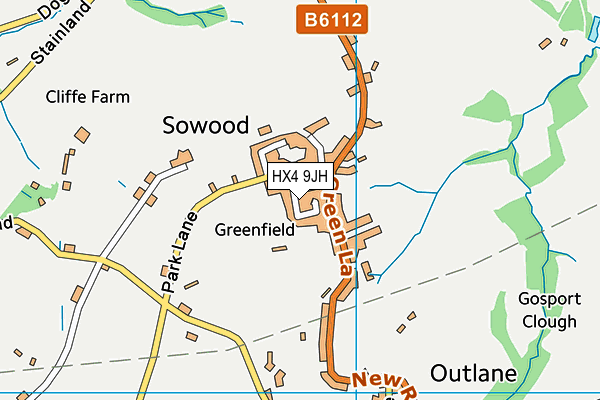 HX4 9JH map - OS VectorMap District (Ordnance Survey) HX4 9JH map - OS VectorMap District (Ordnance Survey)
