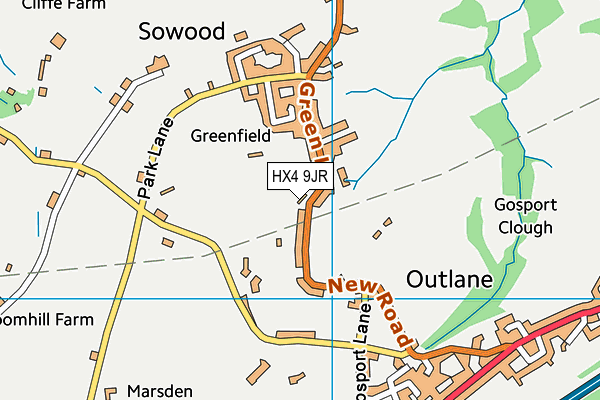 HX4 9JR map - OS VectorMap District (Ordnance Survey) HX4 9JR map - OS VectorMap District (Ordnance Survey)