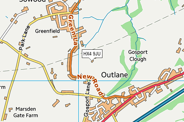 HX4 9JU map - OS VectorMap District (Ordnance Survey)