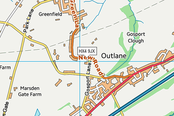 HX4 9JX map - OS VectorMap District (Ordnance Survey) HX4 9JX map - OS VectorMap District (Ordnance Survey)