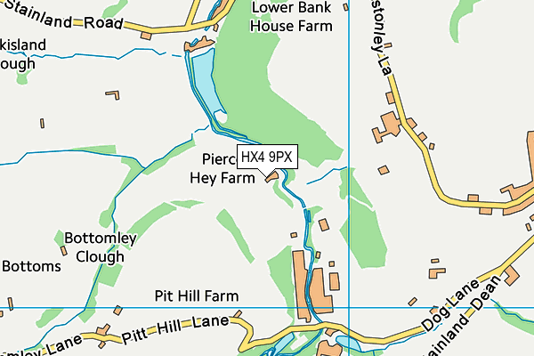 HX4 9PX map - OS VectorMap District (Ordnance Survey) HX4 9PX map - OS VectorMap District (Ordnance Survey)