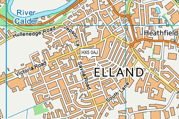 HX5 0AJ map - OS VectorMap District (Ordnance Survey)