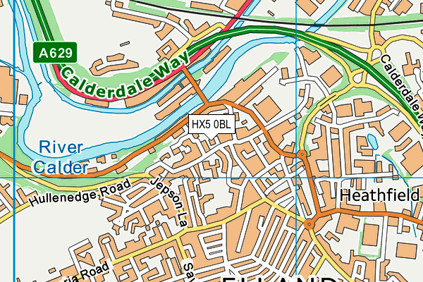 HX5 0BL map - OS VectorMap District (Ordnance Survey)