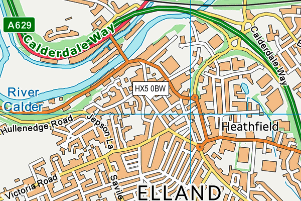 HX5 0BW map - OS VectorMap District (Ordnance Survey) HX5 0BW map - OS VectorMap District (Ordnance Survey)