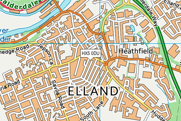 HX5 0DU map - OS VectorMap District (Ordnance Survey)