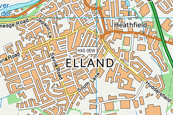 HX5 0EW map - OS VectorMap District (Ordnance Survey)