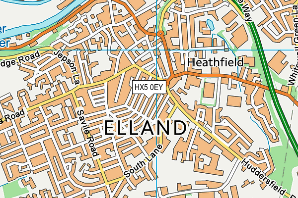 HX5 0EY map - OS VectorMap District (Ordnance Survey)