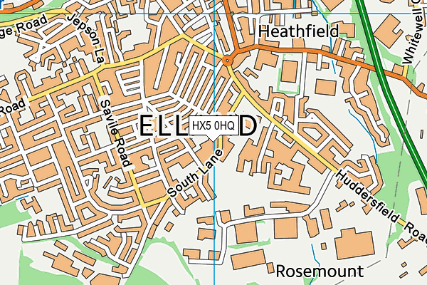 HX5 0HQ map - OS VectorMap District (Ordnance Survey)