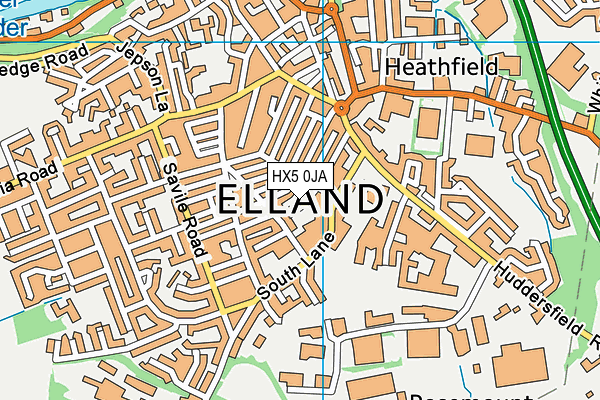 HX5 0JA map - OS VectorMap District (Ordnance Survey)