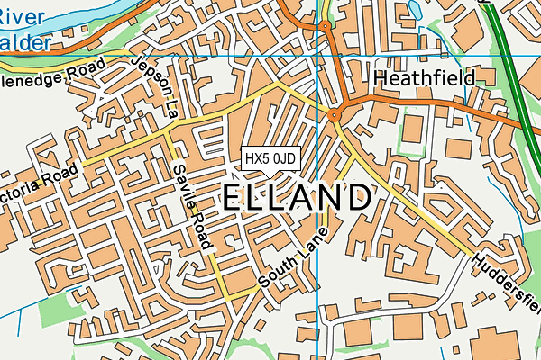 HX5 0JD map - OS VectorMap District (Ordnance Survey) HX5 0JD map - OS VectorMap District (Ordnance Survey)