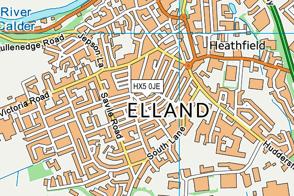 HX5 0JE map - OS VectorMap District (Ordnance Survey)