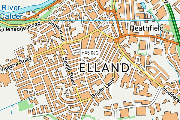 HX5 0JG map - OS VectorMap District (Ordnance Survey)