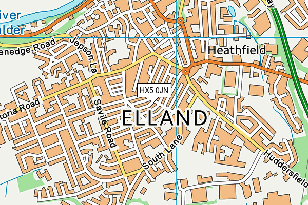HX5 0JN map - OS VectorMap District (Ordnance Survey)