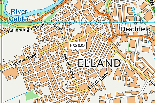 HX5 0JQ map - OS VectorMap District (Ordnance Survey)