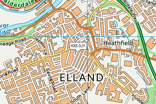 HX5 0JY map - OS VectorMap District (Ordnance Survey) HX5 0JY map - OS VectorMap District (Ordnance Survey)