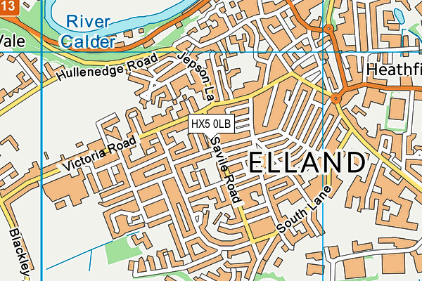 HX5 0LB map - OS VectorMap District (Ordnance Survey)