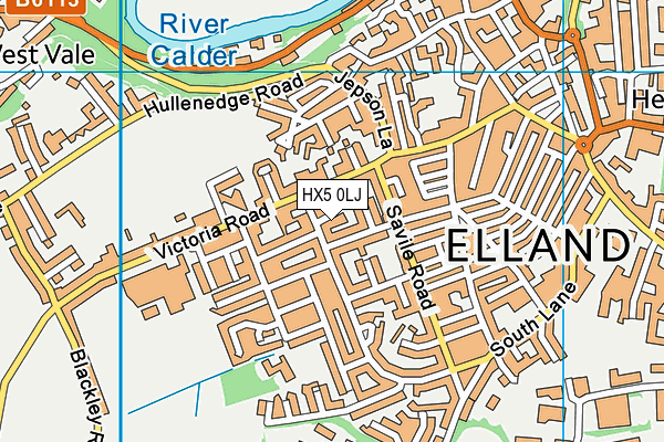 HX5 0LJ map - OS VectorMap District (Ordnance Survey)