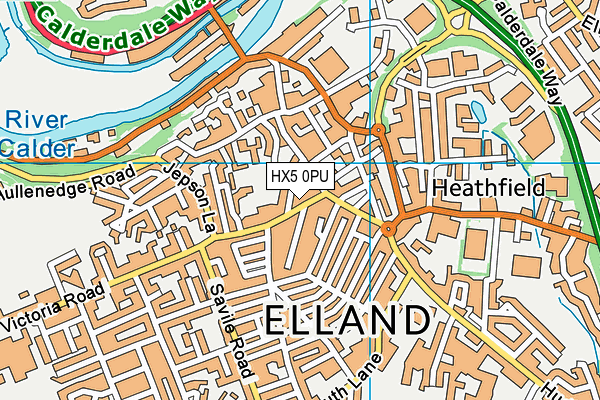 HX5 0PU map - OS VectorMap District (Ordnance Survey)