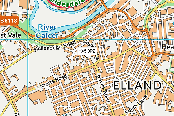 HX5 0PZ map - OS VectorMap District (Ordnance Survey)