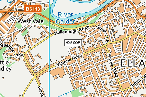 HX5 0QE map - OS VectorMap District (Ordnance Survey) HX5 0QE map - OS VectorMap District (Ordnance Survey)