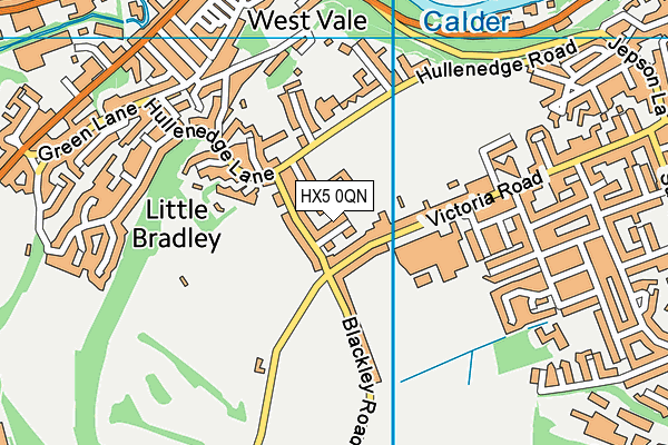 HX5 0QN map - OS VectorMap District (Ordnance Survey)