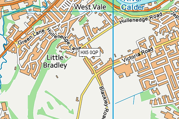HX5 0QP map - OS VectorMap District (Ordnance Survey)
