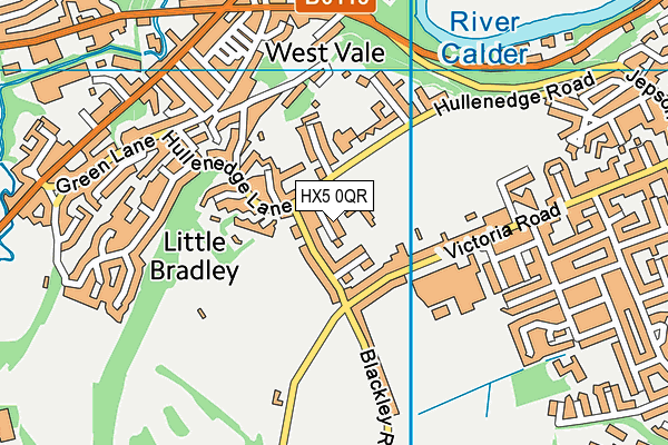 HX5 0QR map - OS VectorMap District (Ordnance Survey)