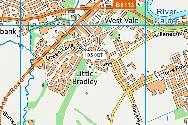 HX5 0QT map - OS VectorMap District (Ordnance Survey)