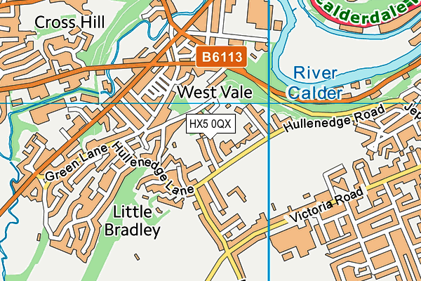 HX5 0QX map - OS VectorMap District (Ordnance Survey)