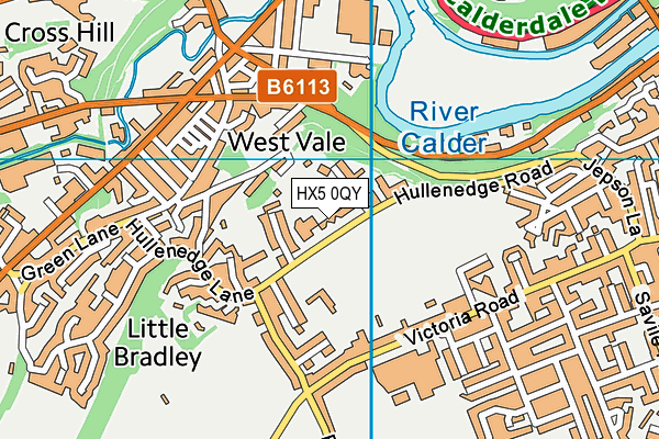 HX5 0QY map - OS VectorMap District (Ordnance Survey)