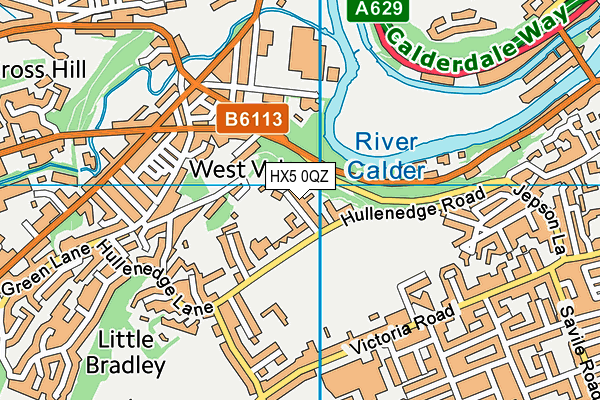 HX5 0QZ map - OS VectorMap District (Ordnance Survey)