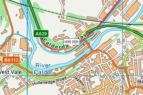 HX5 0SH map - OS VectorMap District (Ordnance Survey)