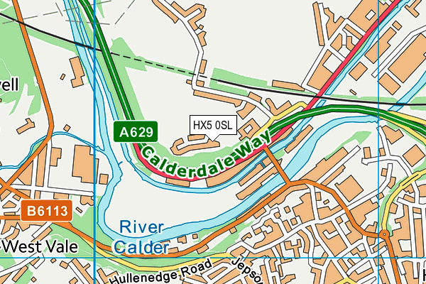 HX5 0SL map - OS VectorMap District (Ordnance Survey) HX5 0SL map - OS VectorMap District (Ordnance Survey)