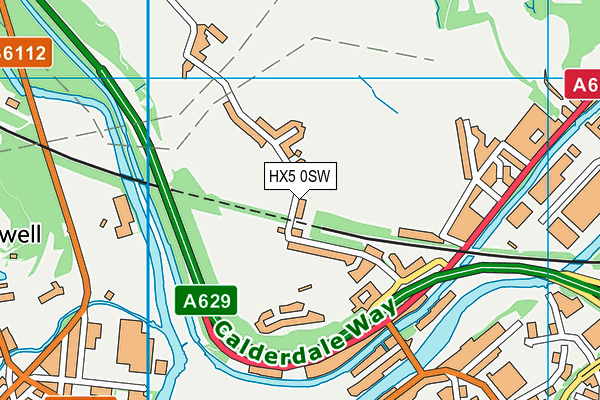 HX5 0SW map - OS VectorMap District (Ordnance Survey) HX5 0SW map - OS VectorMap District (Ordnance Survey)