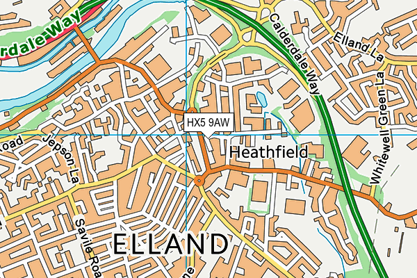 HX5 9AW map - OS VectorMap District (Ordnance Survey) HX5 9AW map - OS VectorMap District (Ordnance Survey)