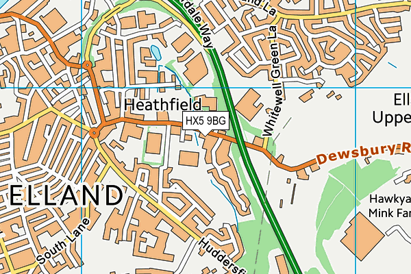 HX5 9BG map - OS VectorMap District (Ordnance Survey) HX5 9BG map - OS VectorMap District (Ordnance Survey)