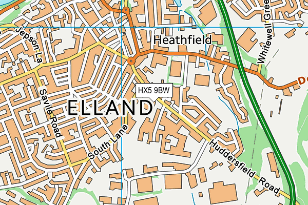 HX5 9BW map - OS VectorMap District (Ordnance Survey) HX5 9BW map - OS VectorMap District (Ordnance Survey)
