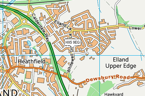 HX5 9EG map - OS VectorMap District (Ordnance Survey) HX5 9EG map - OS VectorMap District (Ordnance Survey)