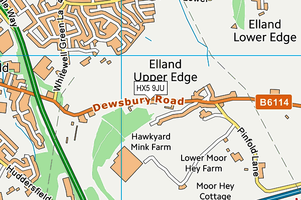 HX5 9JU map - OS VectorMap District (Ordnance Survey)