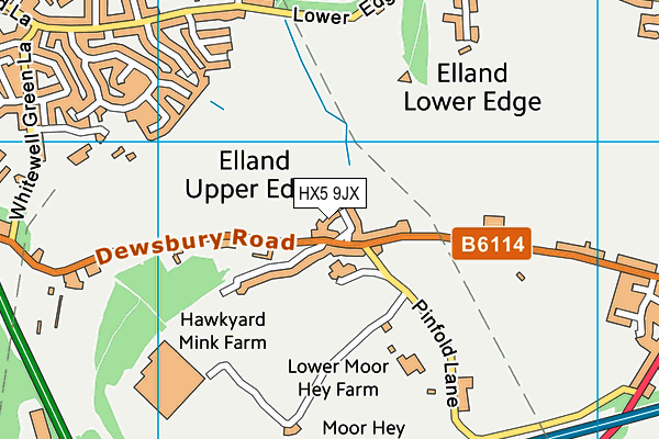 HX5 9JX map - OS VectorMap District (Ordnance Survey) HX5 9JX map - OS VectorMap District (Ordnance Survey)