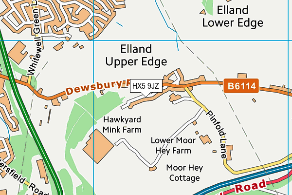 HX5 9JZ map - OS VectorMap District (Ordnance Survey) HX5 9JZ map - OS VectorMap District (Ordnance Survey)