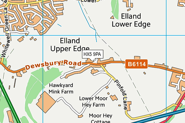 HX5 9PA map - OS VectorMap District (Ordnance Survey) HX5 9PA map - OS VectorMap District (Ordnance Survey)