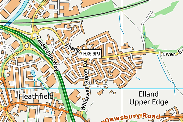 HX5 9PJ map - OS VectorMap District (Ordnance Survey)