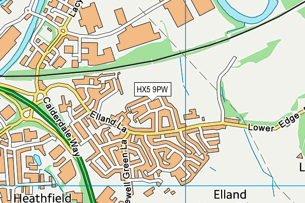 HX5 9PW map - OS VectorMap District (Ordnance Survey) HX5 9PW map - OS VectorMap District (Ordnance Survey)