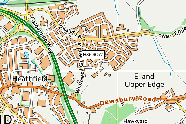 HX5 9QW map - OS VectorMap District (Ordnance Survey) HX5 9QW map - OS VectorMap District (Ordnance Survey)