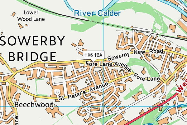HX6 1BA map - OS VectorMap District (Ordnance Survey) HX6 1BA map - OS VectorMap District (Ordnance Survey)