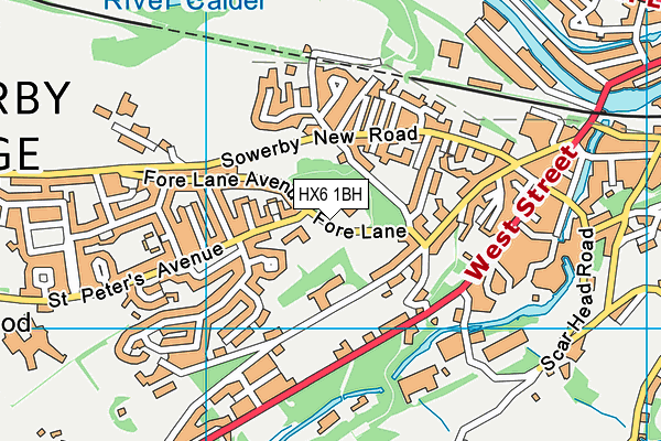 HX6 1BH map - OS VectorMap District (Ordnance Survey) HX6 1BH map - OS VectorMap District (Ordnance Survey)